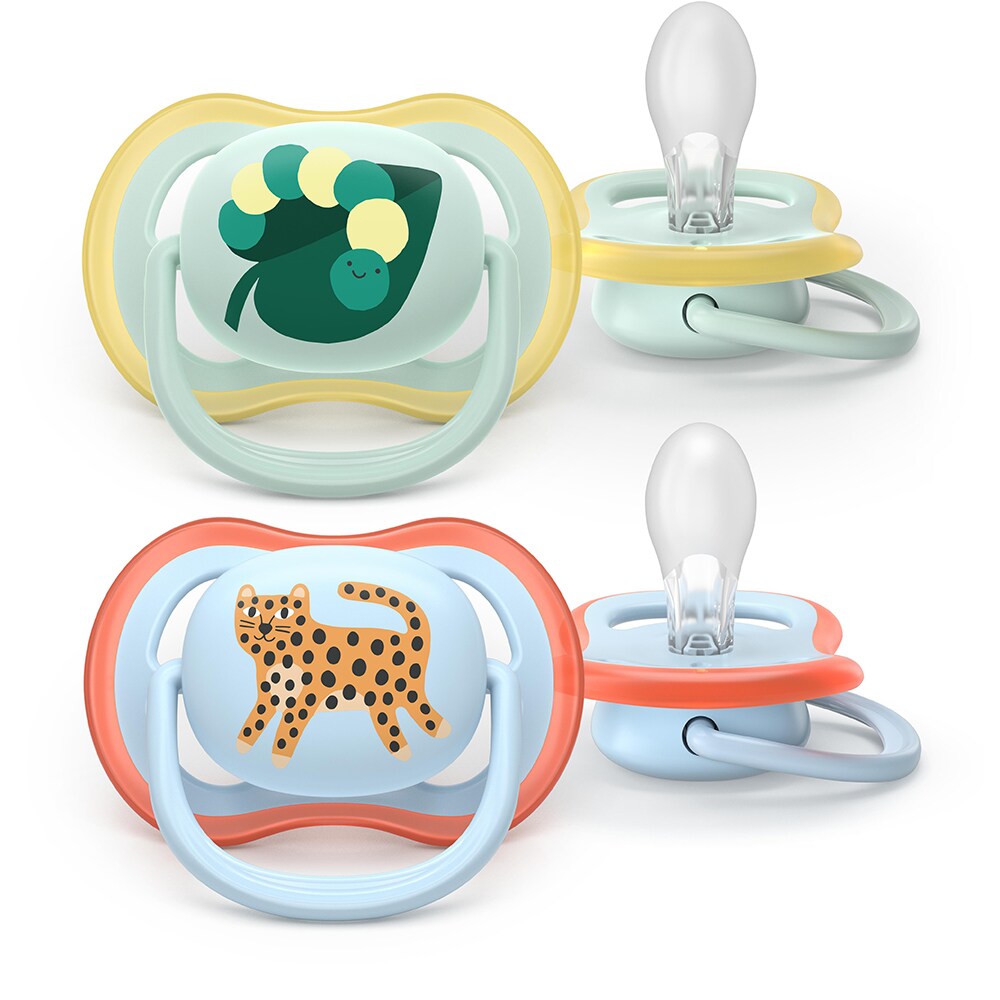 Suzeta PHILIPS AVENT Pacifier Ultra Air SCF087/02, 0 luni+, 2 buc, multicolor
