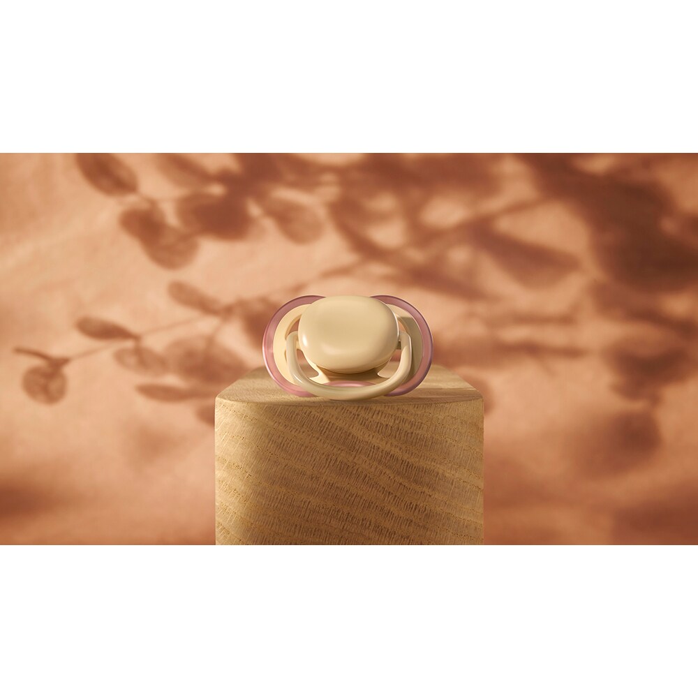 Suzeta PHILIPS AVENT Pacifier Ultra Air SCF087/07, 0 luni+, 2 buc, galben-portocaliu