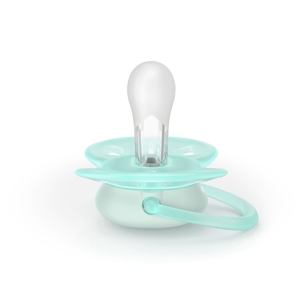 Suzeta PHILIPS AVENT Pacifier Ultra Soft SCF091/40, 0-6 luni, 2 buc, turcoaz-portocaliu