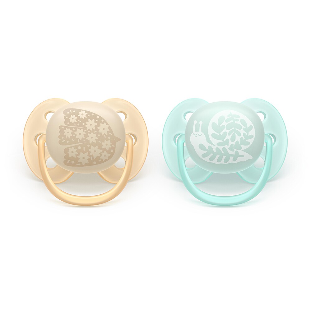 Suzeta PHILIPS AVENT Pacifier Ultra Soft SCF091/41, 0-6 luni, 2 buc, multicolor