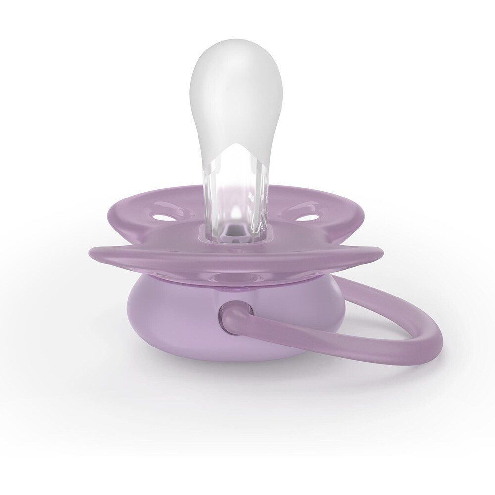 Suzeta PHILIPS AVENT Pacifier Ultra Soft SCF091/43, 6-18 luni, 2 buc, mov-roz