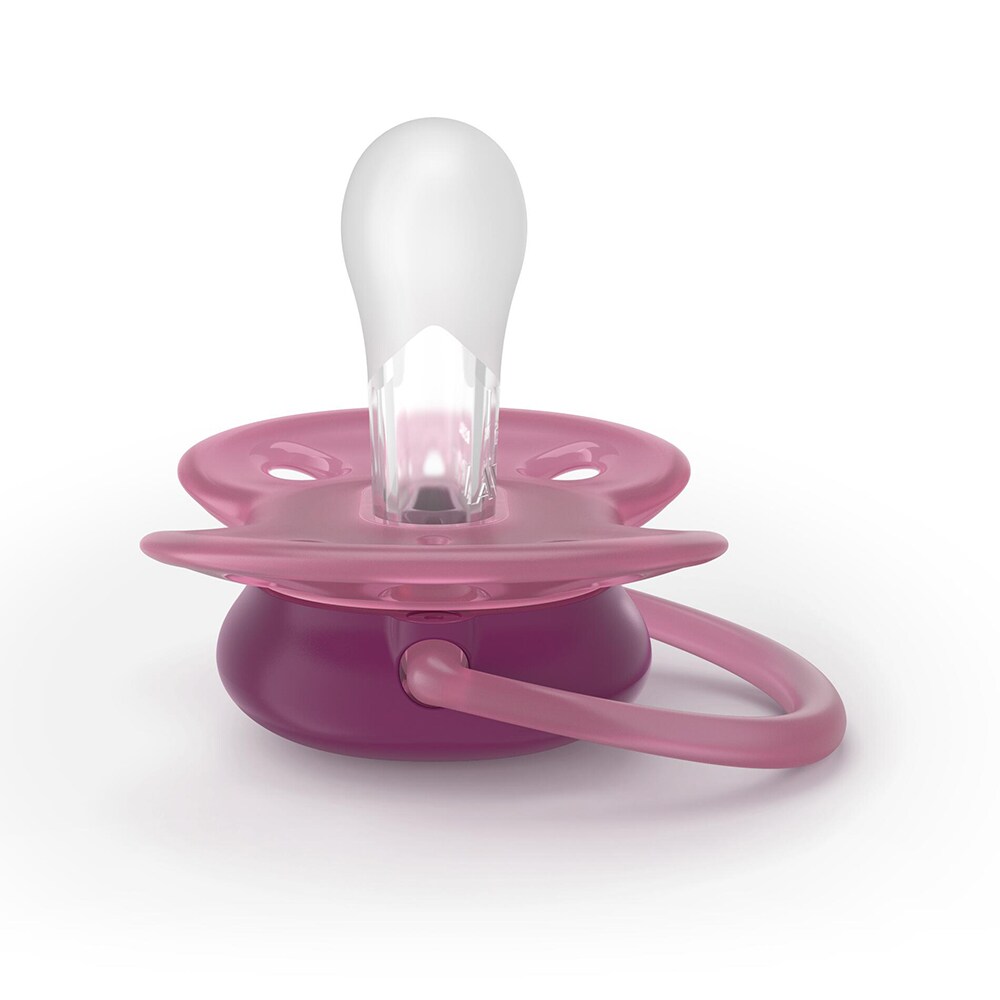 Suzeta PHILIPS AVENT Pacifier Ultra Soft SCF093/03, 18 luni+, 2 buc, mov-portocaliu