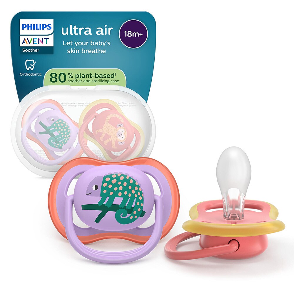 Suzeta PHILIPS AVENT Pacifier Ultra Air SCF349/47, 18 luni+, 2 buc, multicolor