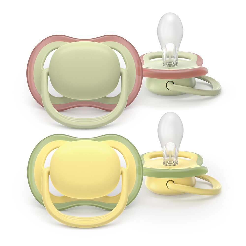 Suzeta PHILIPS AVENT Ultra Air SCF349/50, 18 luni+, 2 buc, verde-galben