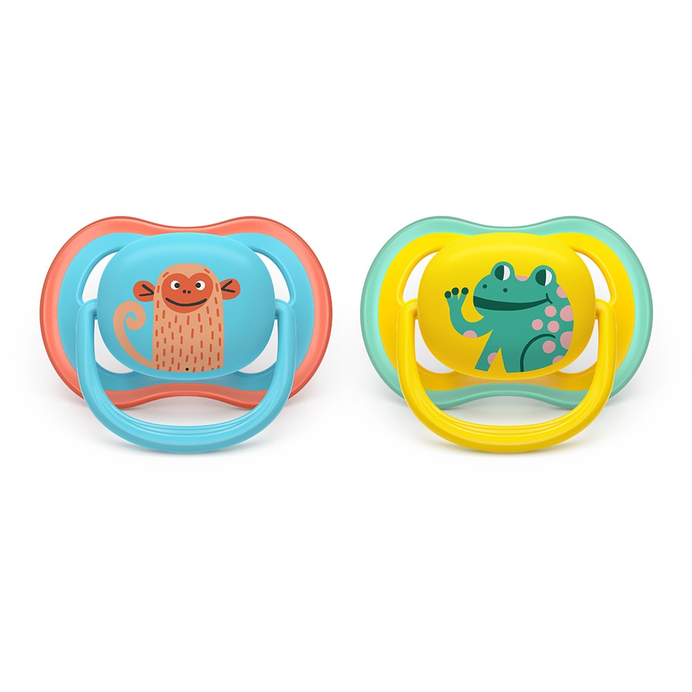 Suzeta PHILIPS AVENT Pacifier Ultra Air SCF349/58, 0 luni+, 2 buc, multicolor