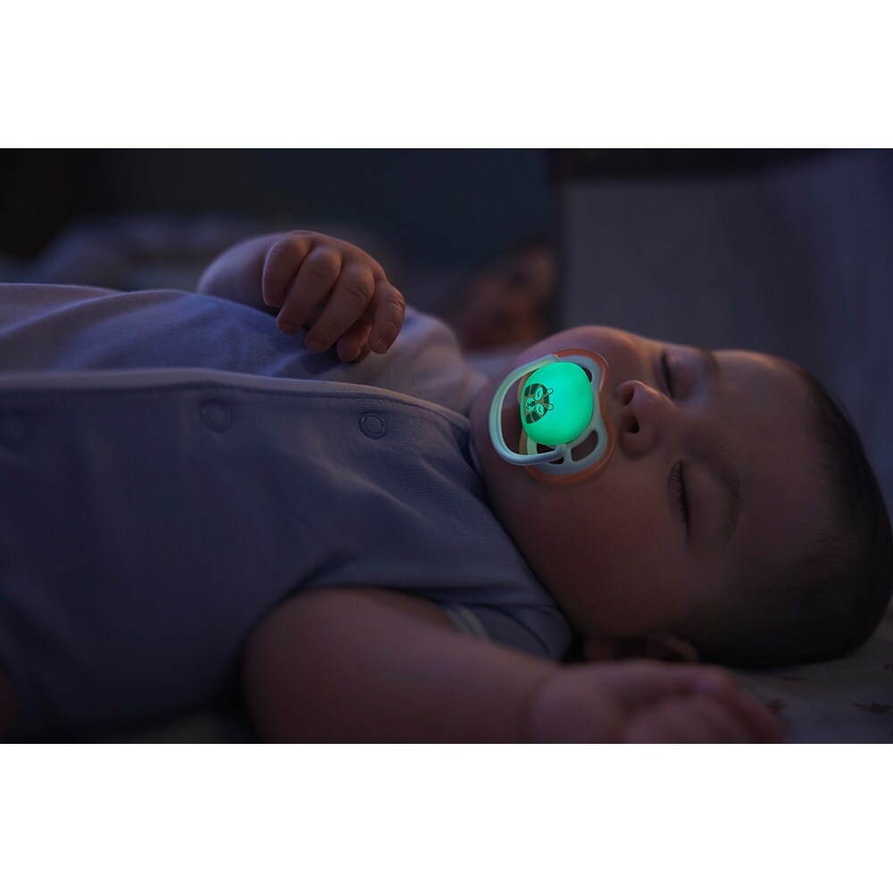 Suzeta PHILIPS AVENT Pacifier Ultra Air pentru noapte SCF376/24, 0 luni+, 2 buc, multicolor