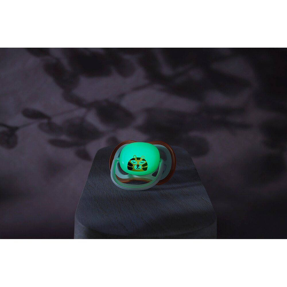 Suzeta PHILIPS AVENT Pacifier Ultra Air pentru noapte SCF376/24, 0 luni+, 2 buc, multicolor