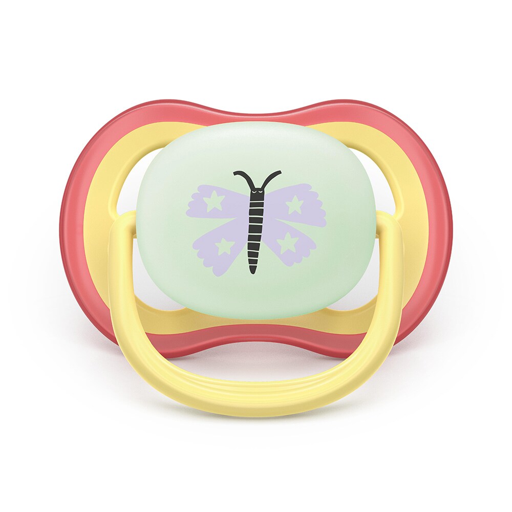 Suzeta PHILIPS AVENT Pacifier Ultra Air pentru noapte SCF376/25, 0 luni+, 2 buc, multicolor