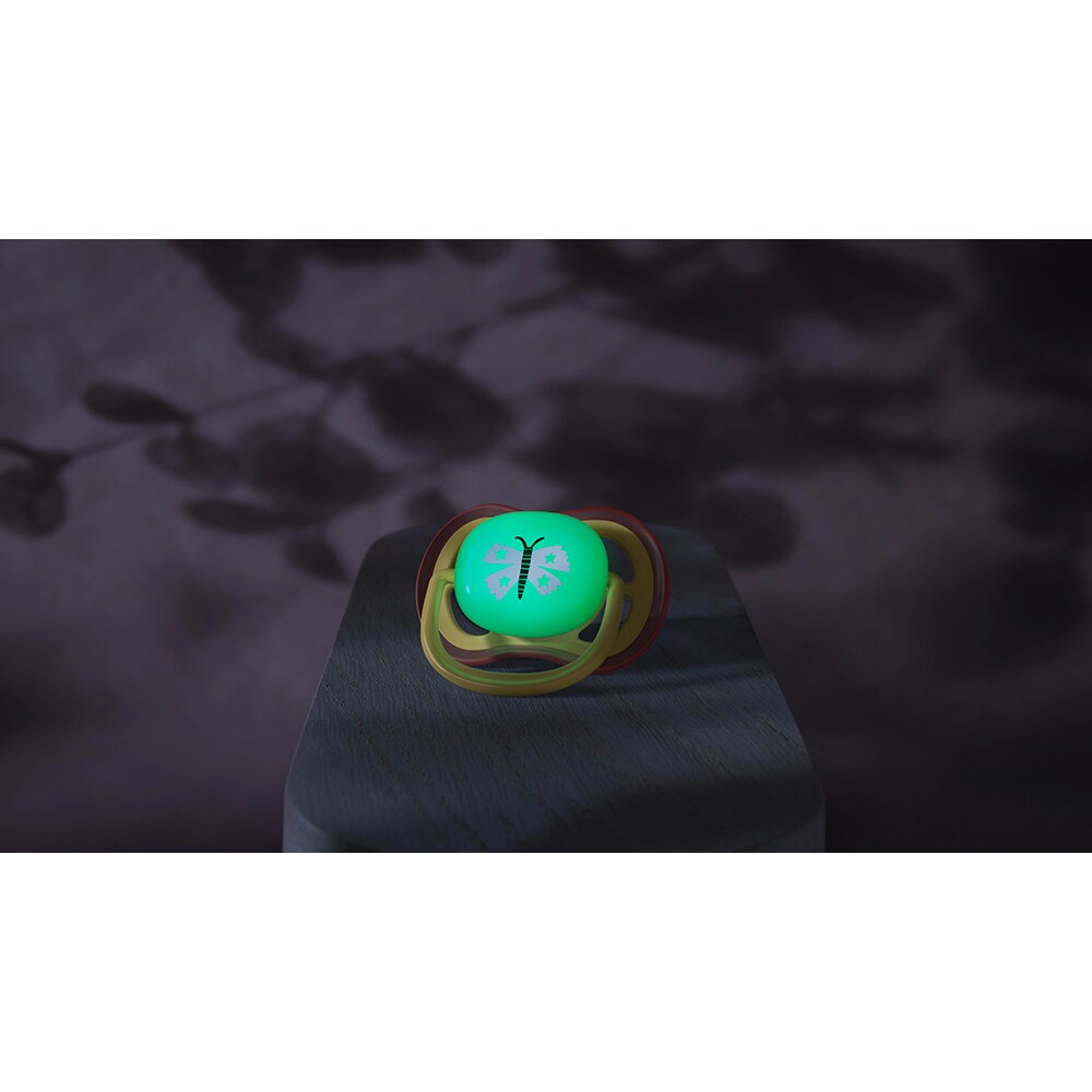 Suzeta PHILIPS AVENT Pacifier Ultra Air pentru noapte SCF376/25, 0 luni+, 2 buc, multicolor
