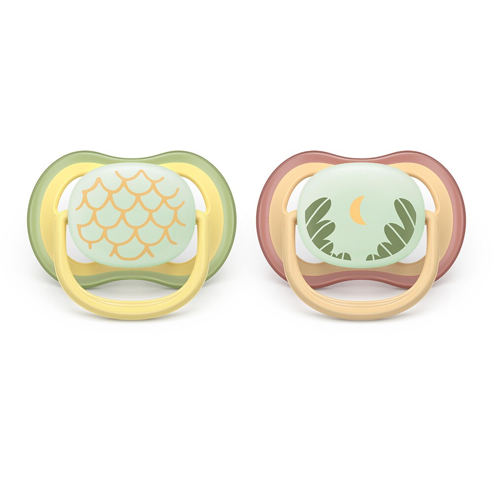Suzeta PHILIPS AVENT Ultra Air pentru noapte SCF376/27, 0 luni+, 2 buc, multicolor