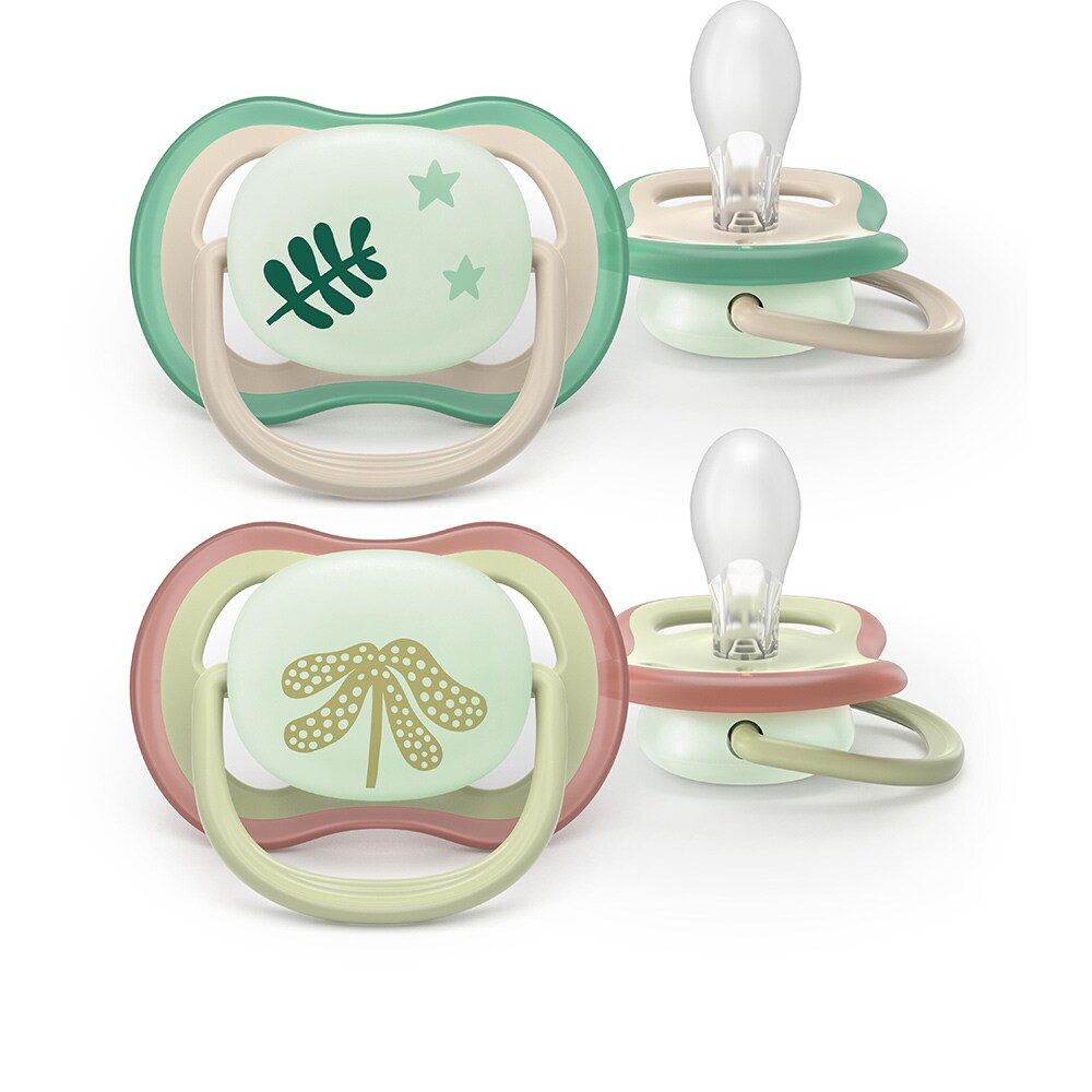 Suzeta PHILIPS AVENT Ultra Air pentru noapte SCF376/31, 6 luni+, 2 buc, multicolor