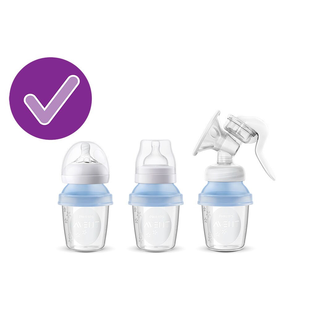 Recipiente depozitare lapte matern PHILIPS AVENT SCF618/10, bleu-transparent
