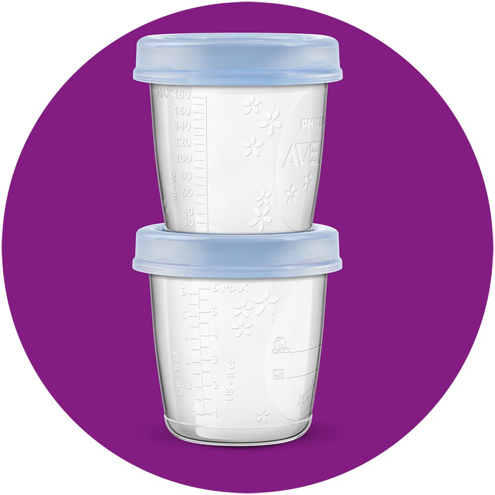 Recipiente depozitare lapte matern PHILIPS AVENT SCF618/10, bleu-transparent