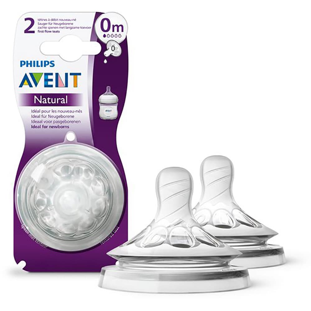 Set tetine PHILIPS AVENT Natural Response SCF657/27, flux nou-nascut, 0 luni+, 2 buc, silicon
