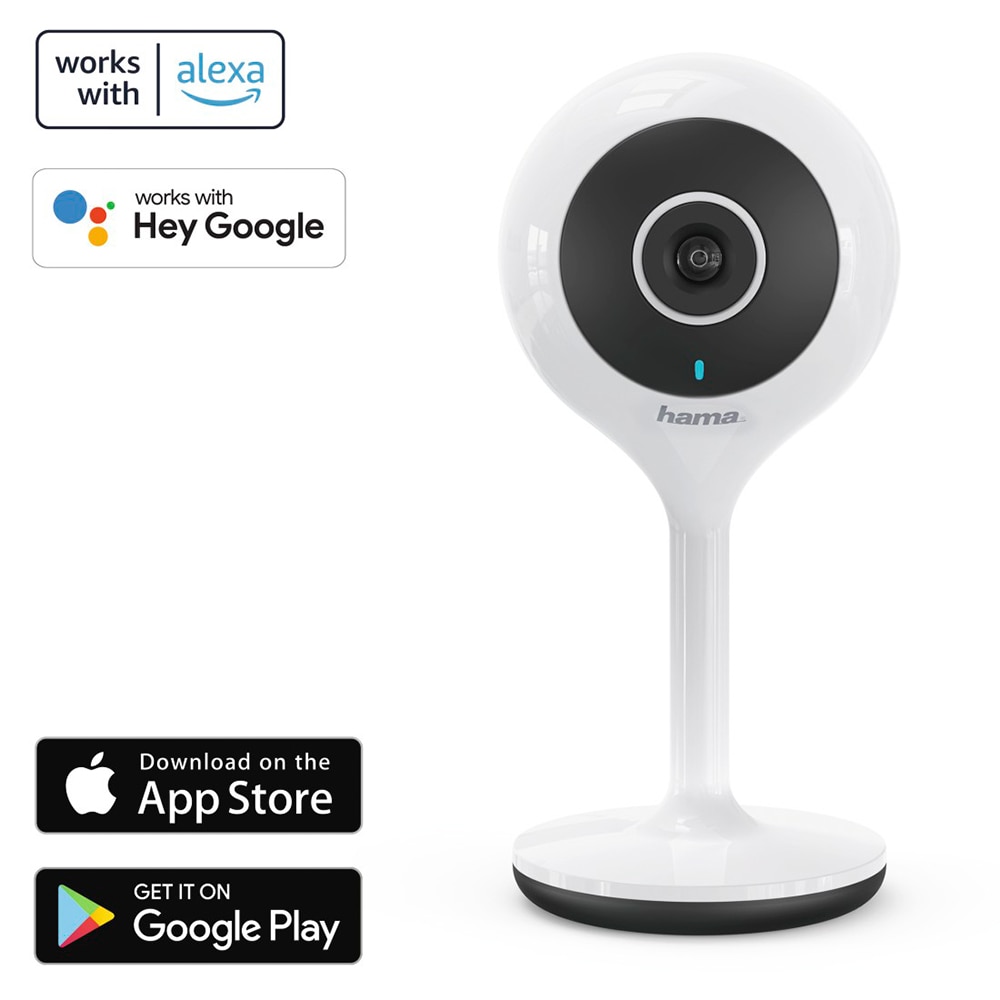 Camera IP Wireless HAMA 176566, Full HD 1080p, IR, Night Vision, alb