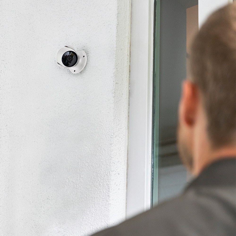 Camera IP Wireless exterior HAMA 176576, Full HD 1080p, IR, Night Vision, Alb