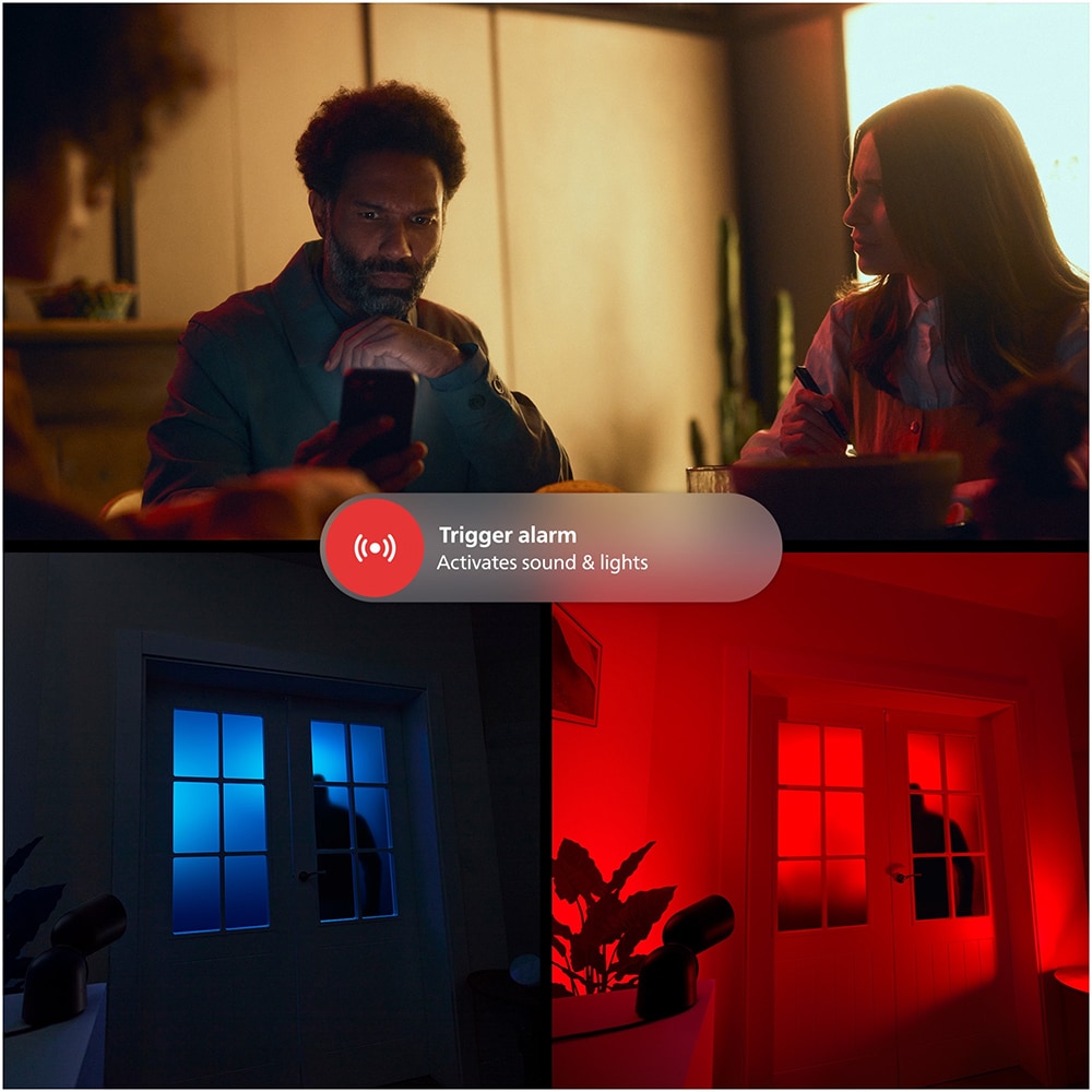 Set camera IP Wireless exterior PHILIPS HUE 8720169192317, Full HD 1080p, IR, Night vision, alb