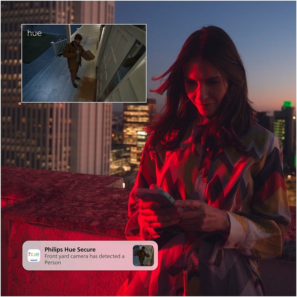 Set camera IP Wireless exterior PHILIPS HUE 8720169192317, Full HD 1080p, IR, Night vision, alb