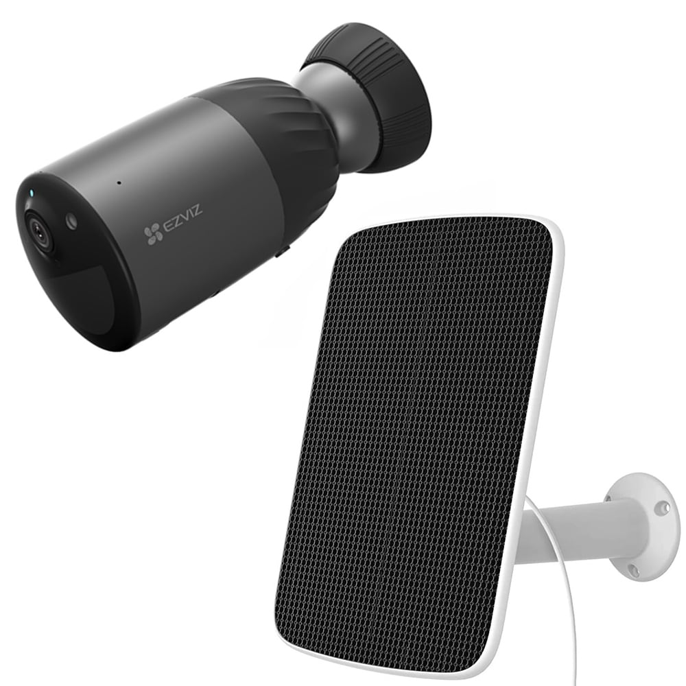 Camera IP Wireless exterior EZVIZ BC1C, QHD 1440p, IR, Night Vision, panou solar, negru
