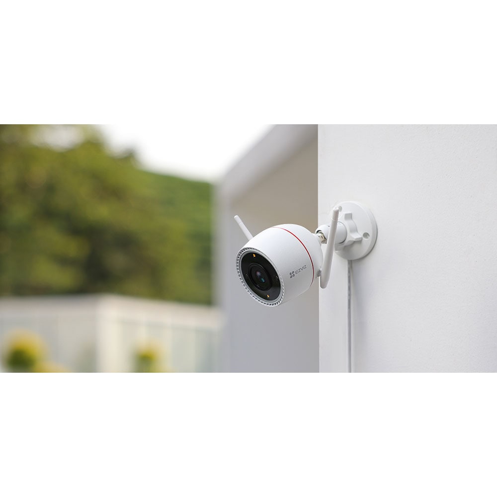 Camera IP Wireless EZVIZ H3C, 2K, IR30m, Color Night Vision, IP67, Motion Detection, Sirena si lumina stroboscopica, alb