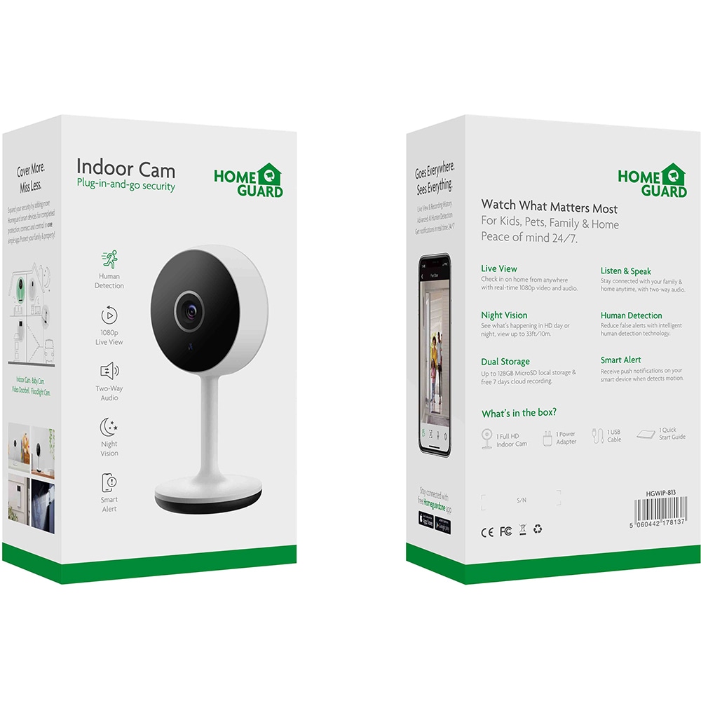 Camera IP Wireless HOMEGUARD HGWIP-813, Full HD 1080p, IR, Night Vision, Alb