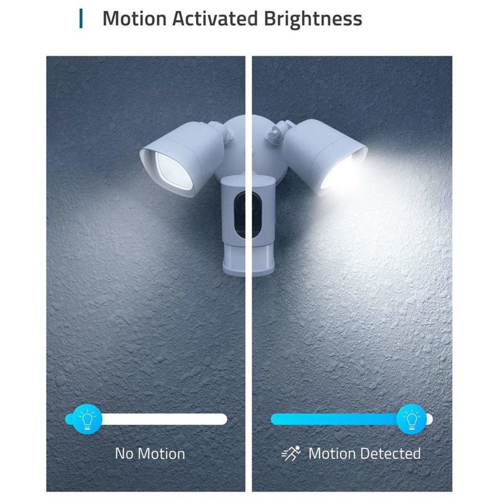 Camera IP Wireless EUFY Floodlight T8424321, 2K 1296p, IR, Night Vision, alb