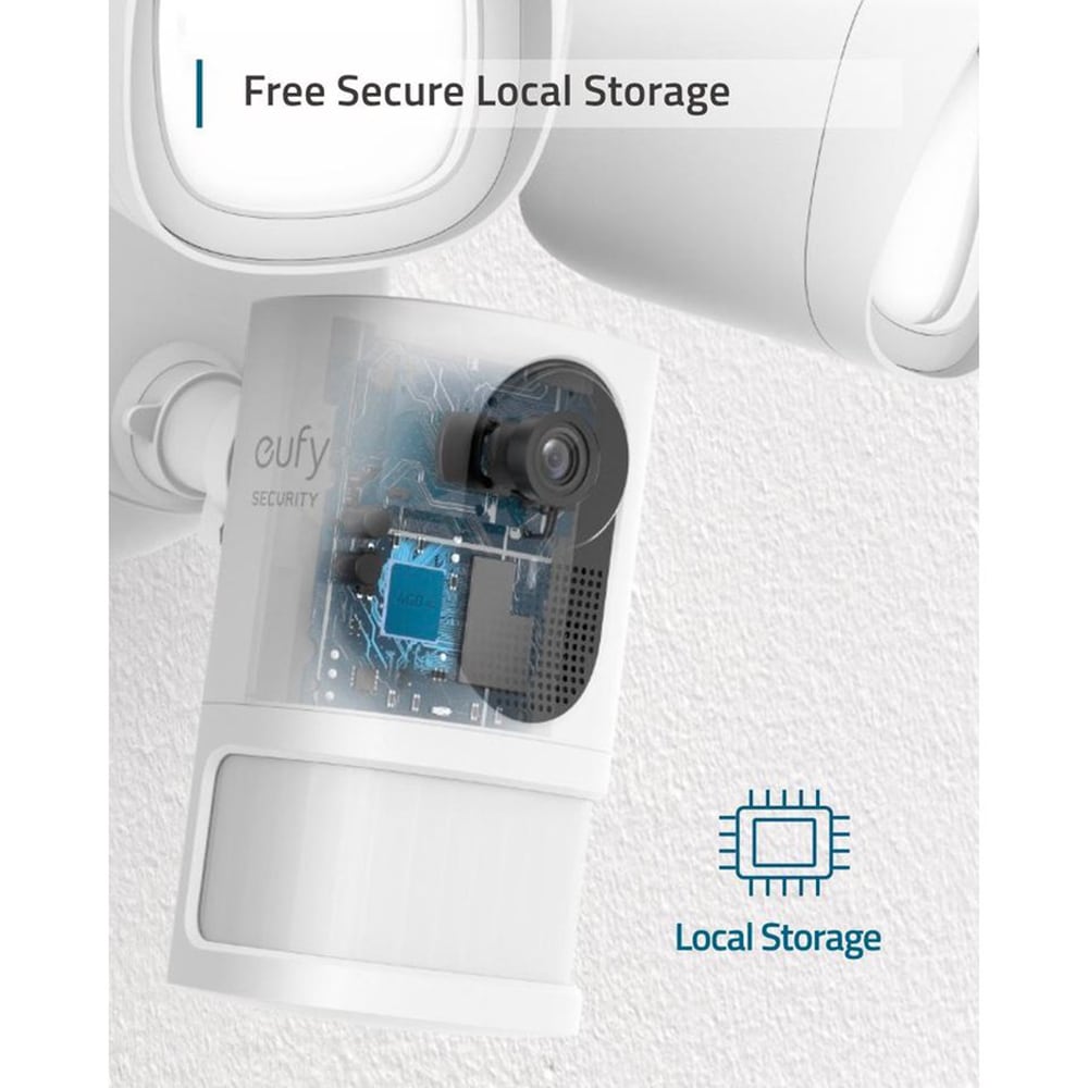 Camera IP Wireless EUFY Floodlight T8424321, 2K 1296p, IR, Night Vision, alb
