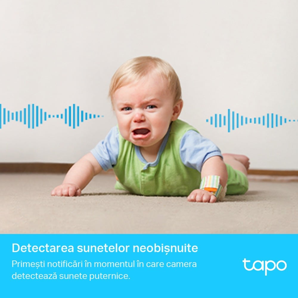 Camera IP Wireless interior TP-LINK Tapo C225, 4MP, QHD 1440P, IR, Night Vision, Alb