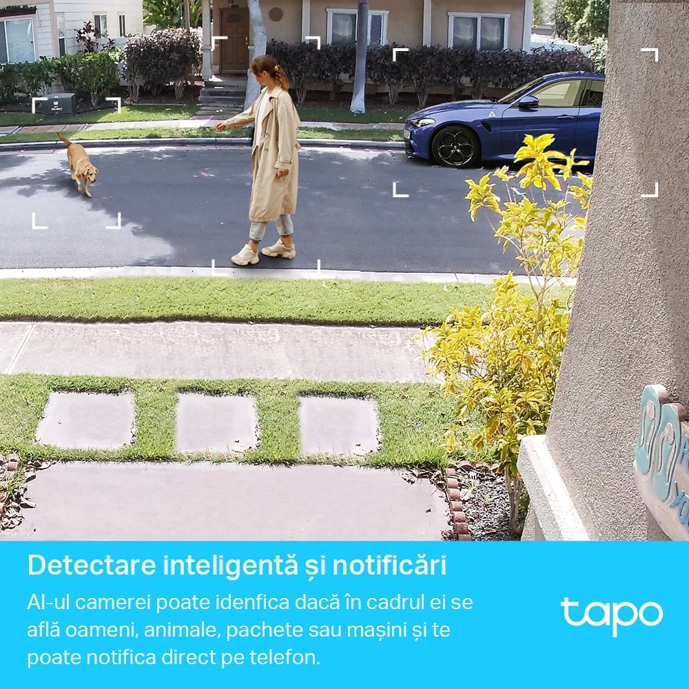 Kit de supraveghere video TP-LINK Tapo C420S2, 2K QHD, IR, NightVision, 2 camere IP Wi-Fi cu acumulatori, alb