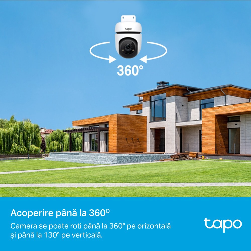 Camera IP Wireless PTZ TP-LINK Tapo C500, Full HD 1080p, IR, Night Vision, Alb