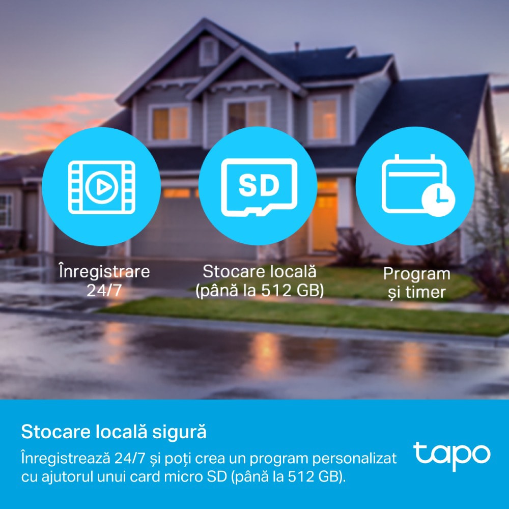 Camera IP Wireless PTZ TP-LINK Tapo C500, Full HD 1080p, IR, Night Vision, Alb