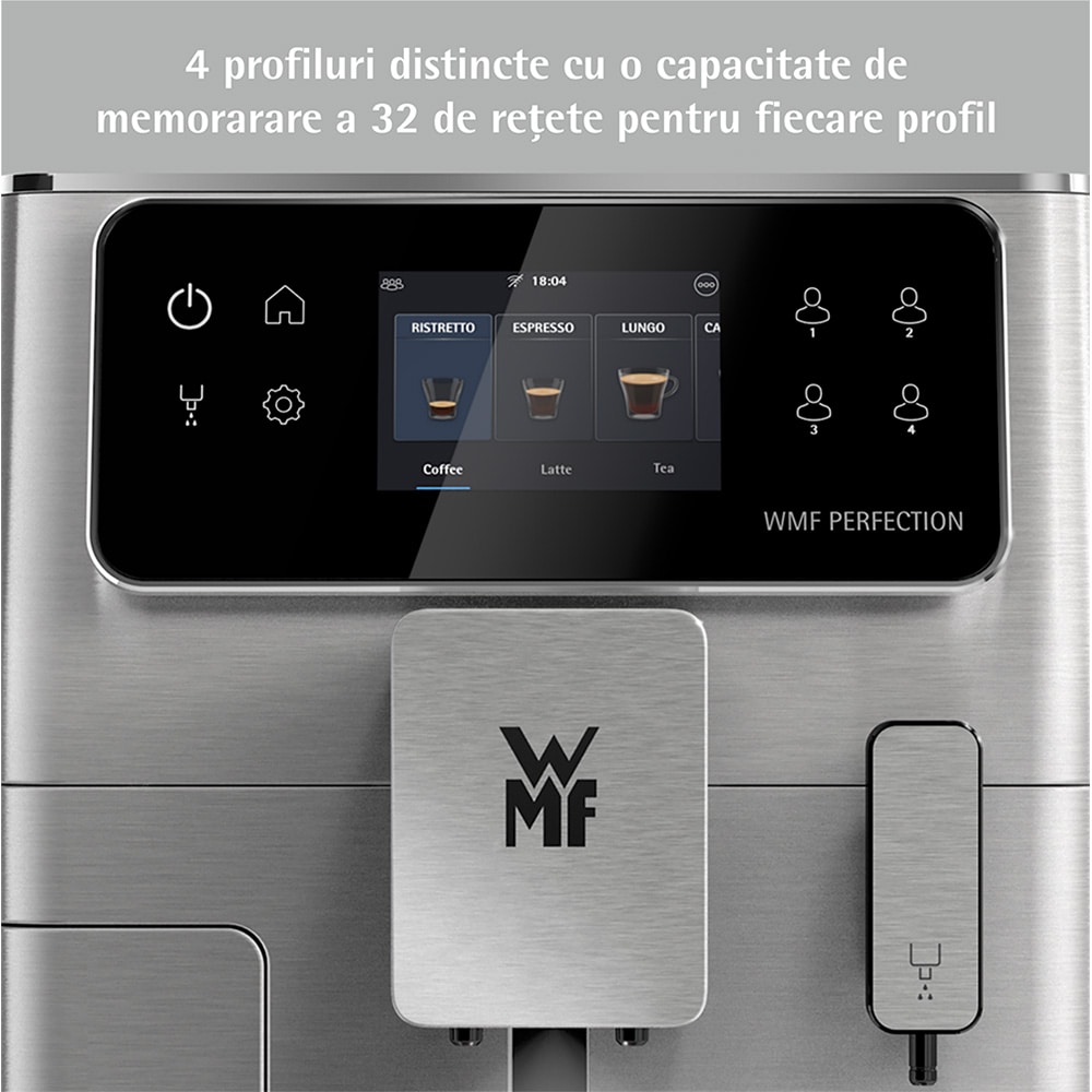 Espressor automat WMF Perfection 640 CP812D10, 3l, 1550W, 15 bar, argintiu-negru