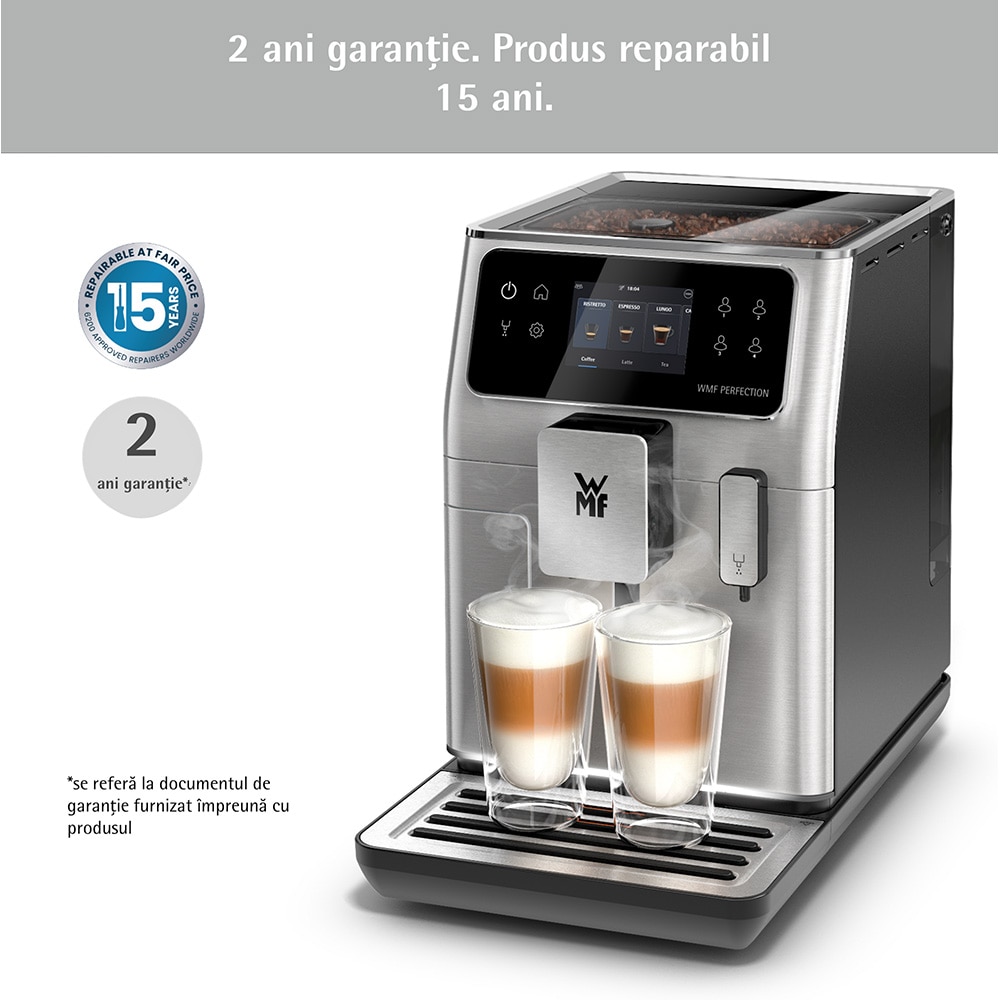 Espressor automat WMF Perfection 660 CP813D10, 3l, 1550W, 15 bar, argintiu-negru
