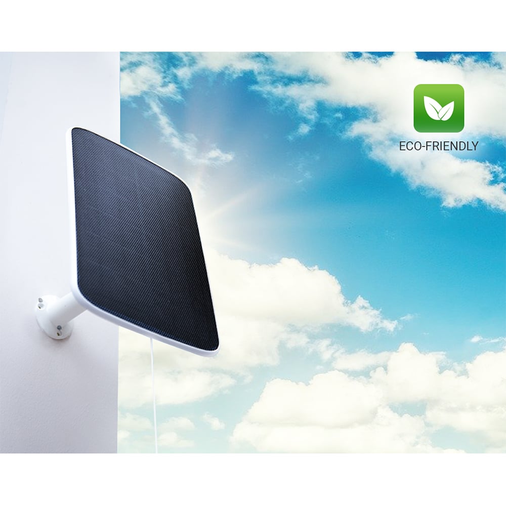 Panou solar EZVIZ Model D, monocristalin, Micro-USB, IP65, 4.2W, alb-negru