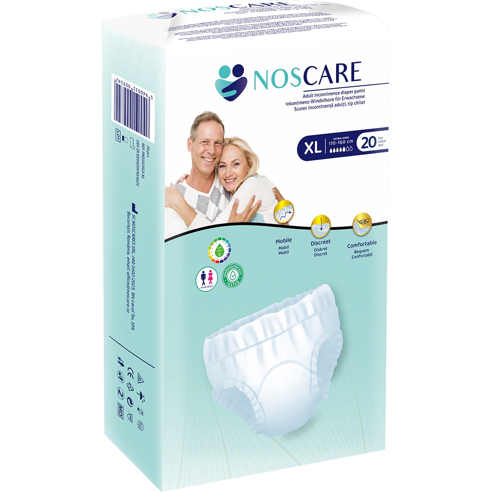 Scutece incontinenta tip chilot, NOSCARES, XL, 20 buc