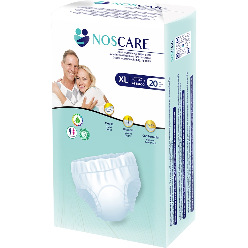 Scutece incontinenta tip chilot, NOSCARES, XL, 20 buc