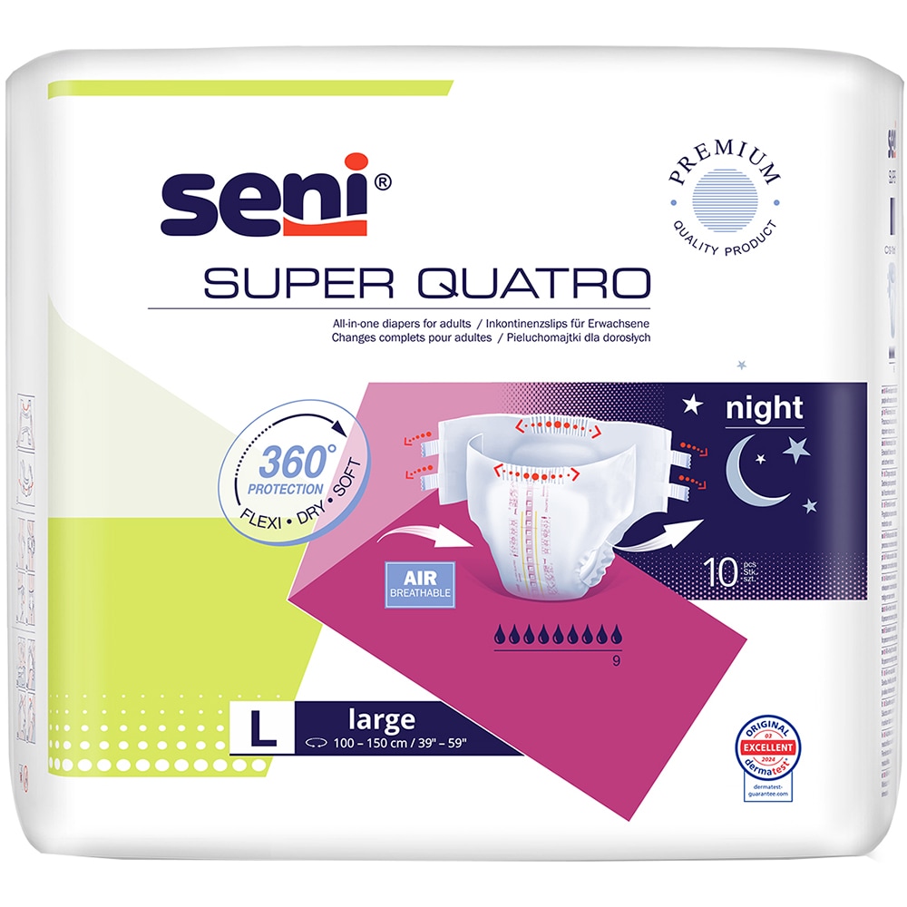 Scutece pentru adulti SENI Super Quatro, L, 10 buc