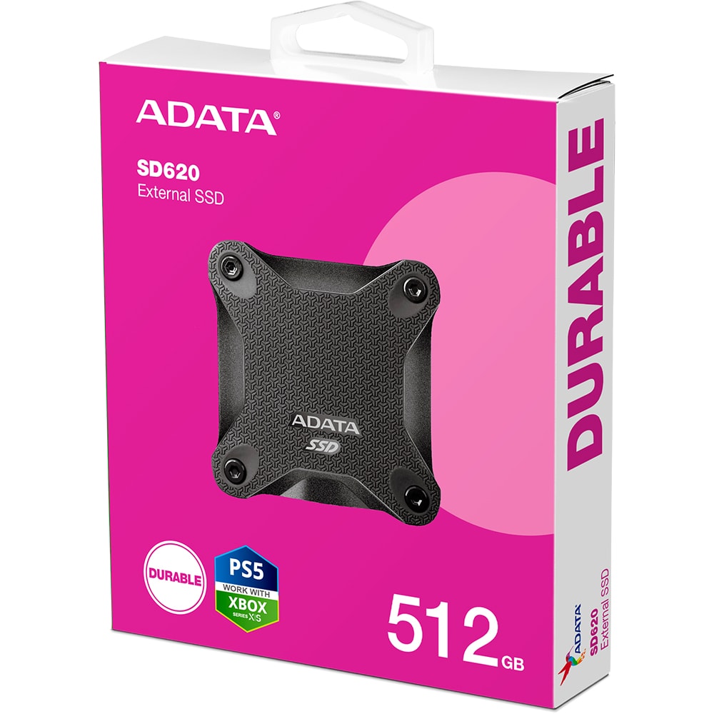SSD extern ADATA SD620, 512GB, USB 3.2 Gen 2, negru