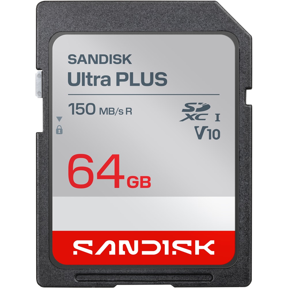 Card de memorie SANDISK SD Ultra Plus, SDXC, 64GB, 60MB/s, clasa 10