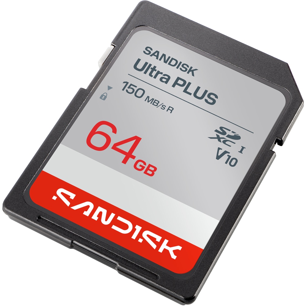 Card de memorie SANDISK SD Ultra Plus, SDXC, 64GB, 60MB/s, clasa 10