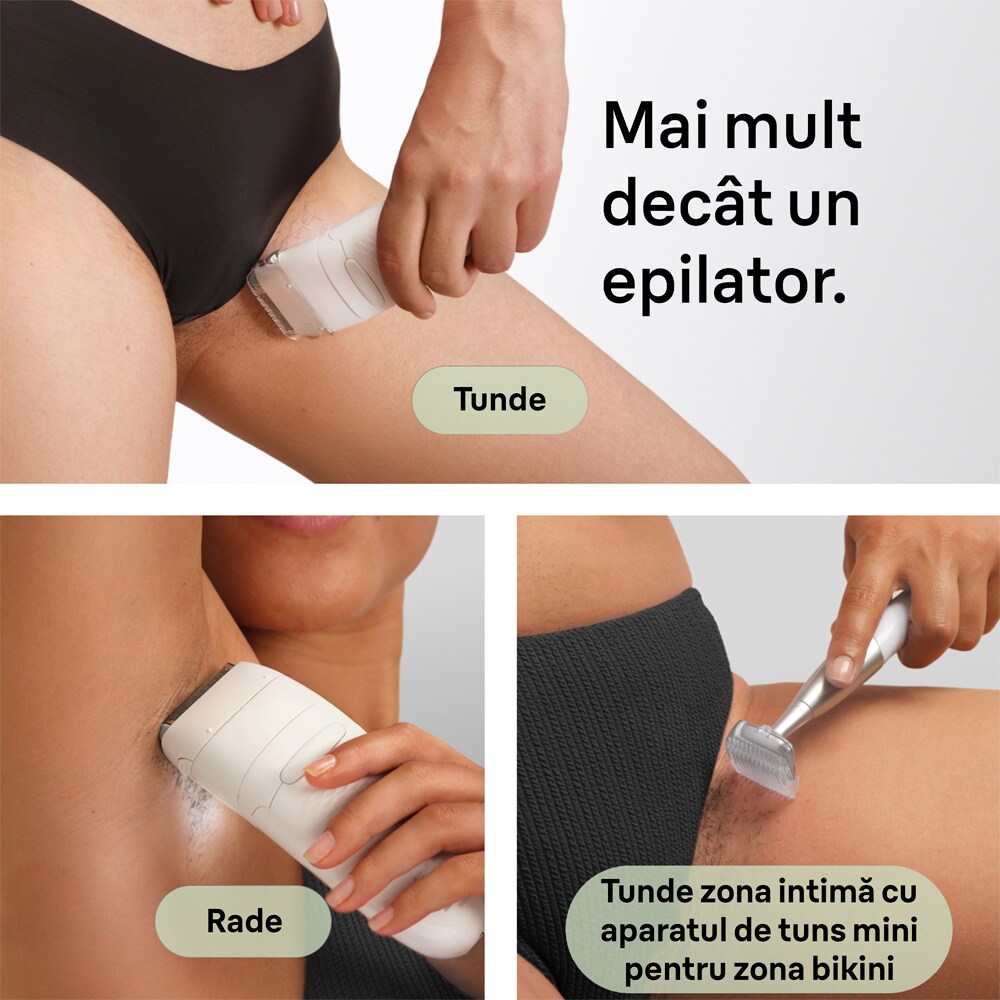 Epilator BRAUN Silk-epil SE7-241, 40 pensete, 2 viteze, 5 accesorii, acumulator, alb
