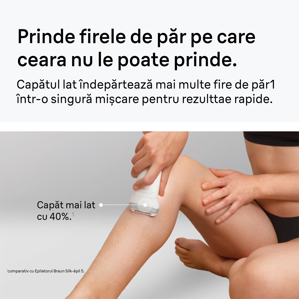 Epilator BRAUN Silk-epil SE7-241, 40 pensete, 2 viteze, 5 accesorii, acumulator, alb