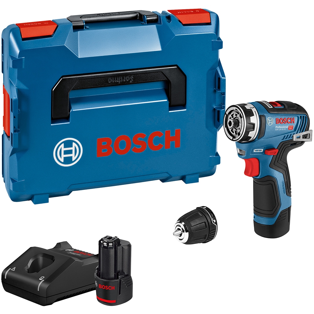 Masina de gaurit si insurubat (bormasina) BOSCH Professional GSR 12V-35, 1750rpm, mandrina Rapida, 35nm, 3Ah