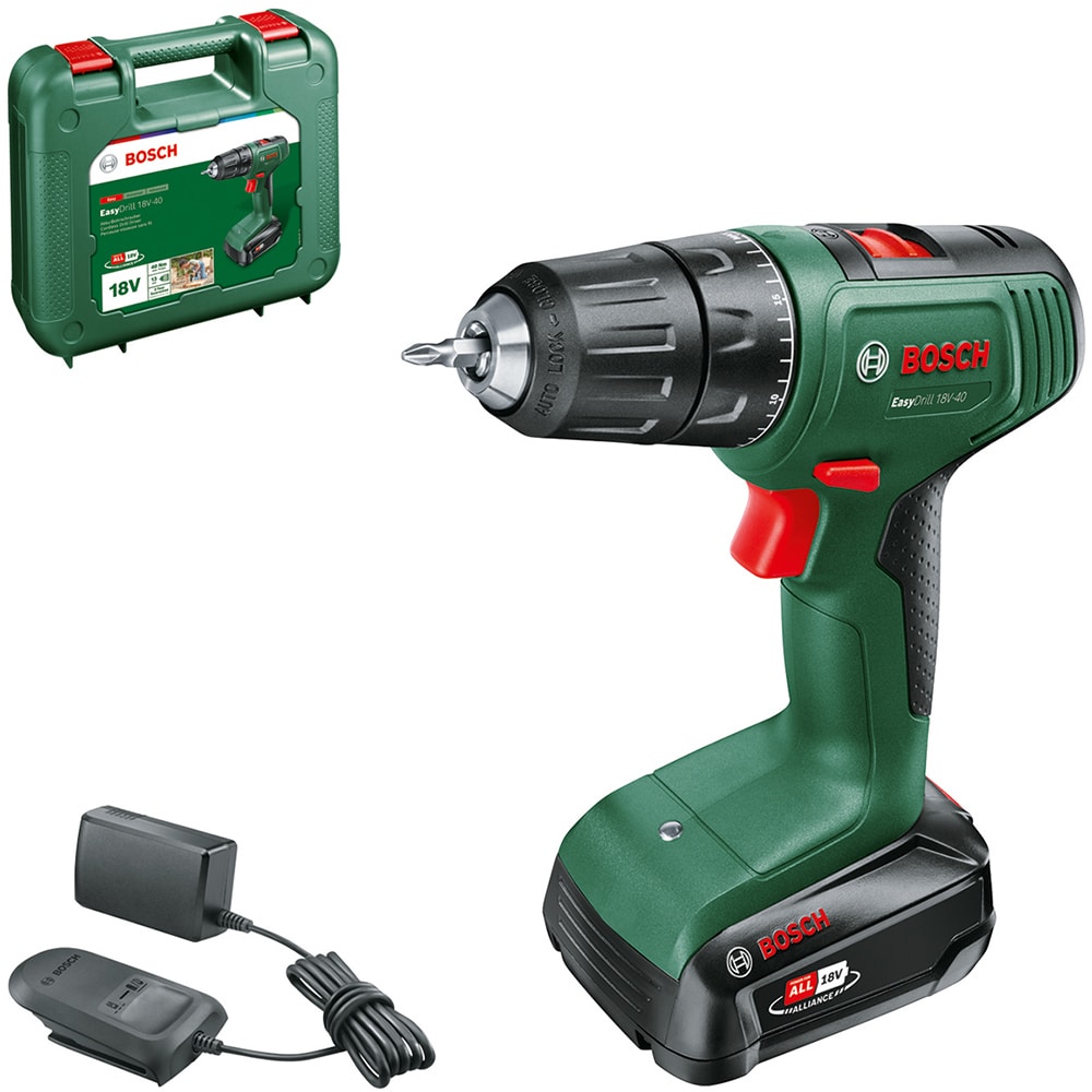 Masina de gaurit si insurubat (bormasina) BOSCH EasyDrill 18V-40, 1630rpm, mandrina Rapida, 32nm, 2Ah
