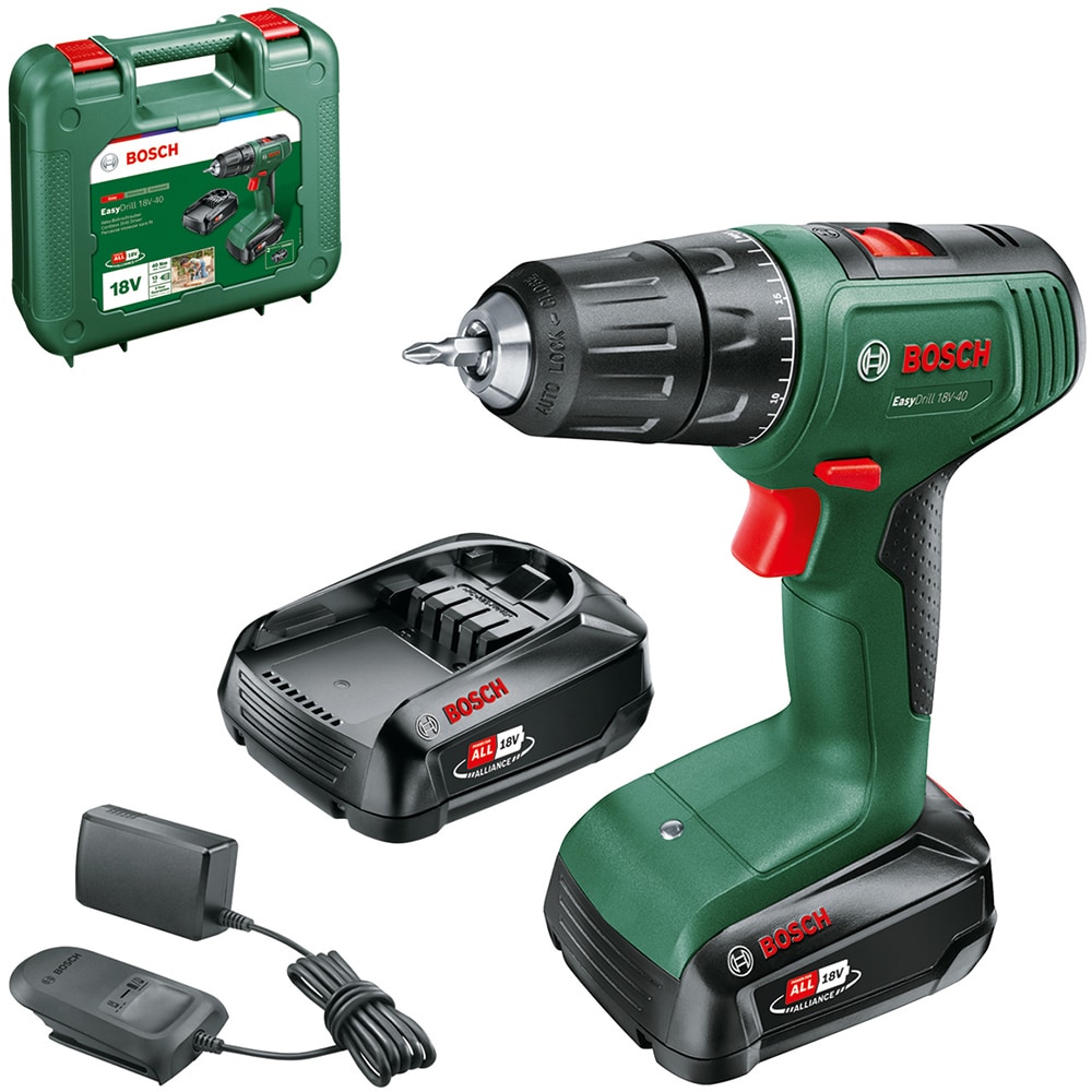 Masina de gaurit si insurubat (bormasina) BOSCH EasyDrill 18V-40, 1630rpm, mandrina Rapida, 32nm, 2Ah