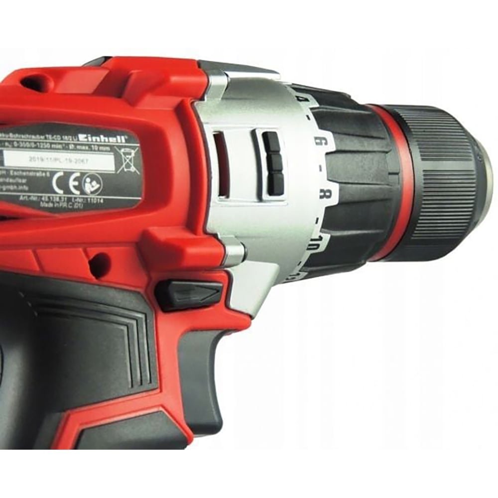 Masina de gaurit si insurubat EINHELL TE-CD 18/2 Li-Kit, 18 V, 2,5 Ah, 33 x 10 x 33 cm, 2 trepte de viteza, valiza transport, 2 acumulatori