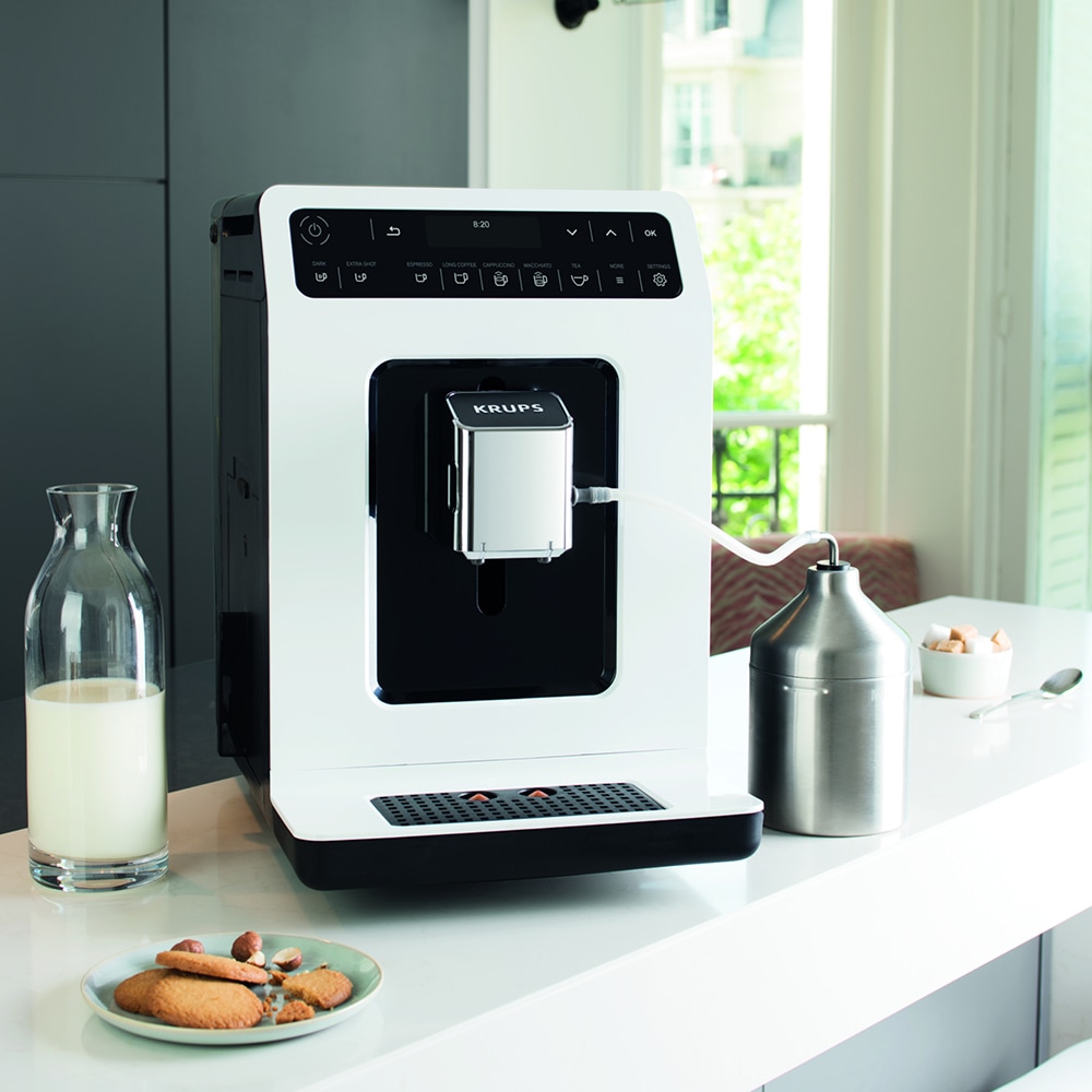 Espressor automat KRUPS Evidence EA891110, 2.3l, 1450W, 15 bar, alb-negru