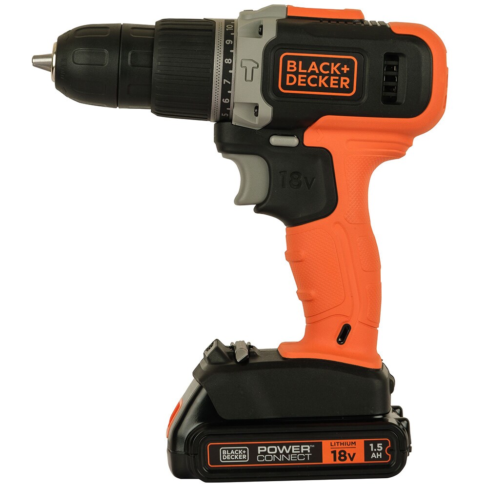 Masina de gaurit si insurubat (bormasina) BLACK & DECKER BCD003BA10S-QW, 18V, 1.5Ah, 1400rpm, 45Nm, mandrina rapida, 10 accesorii