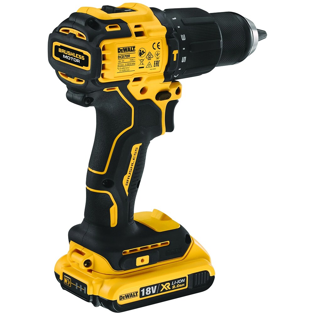 Masina de gaurit cu percutie DEWALT DCD709D2T, 1650RPM, mandrina rapida 13mm