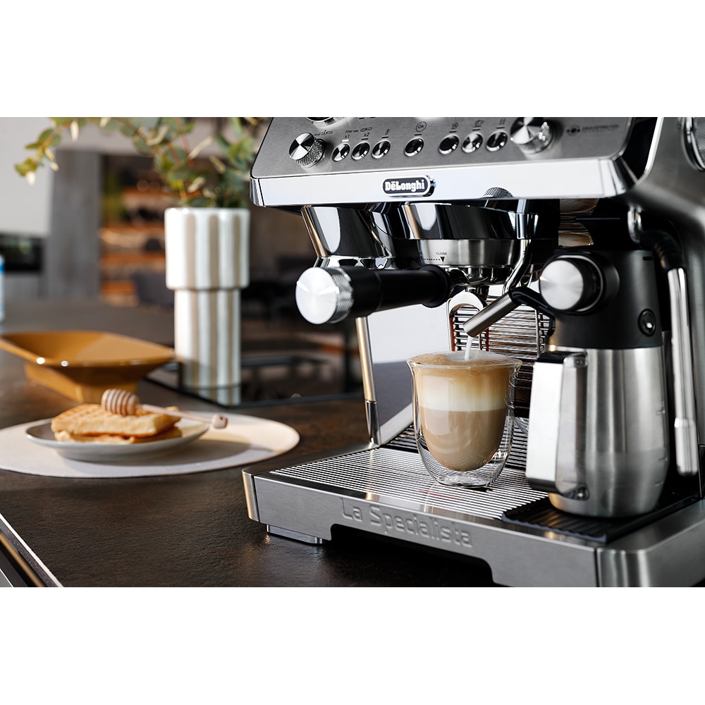 Espressor manual DELONGHI La Specialista Maestro EC9885.M, 2.5l, 1600W, 19 bar, Tehnologia Cold Extraction, argintiu